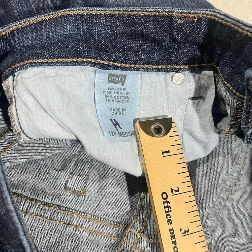 Levi's 515‎ Bootcut Jeans Womens 12P Blue Dark Wash Stretch Denim Y2K Casual